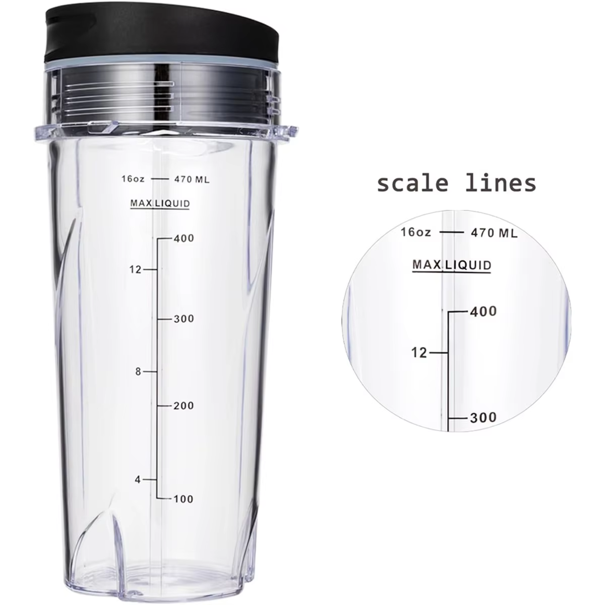 Mixeur Personnel Compact de 16Oz, Accessoire de Remplacement Standard pour Ninja QB3001SS, avec Vide