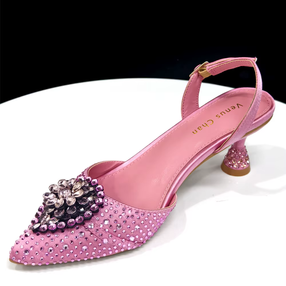 Venus Chan Ensemble de chaussures et de sacs papillon rose au design italien élégant pour femme – Pa