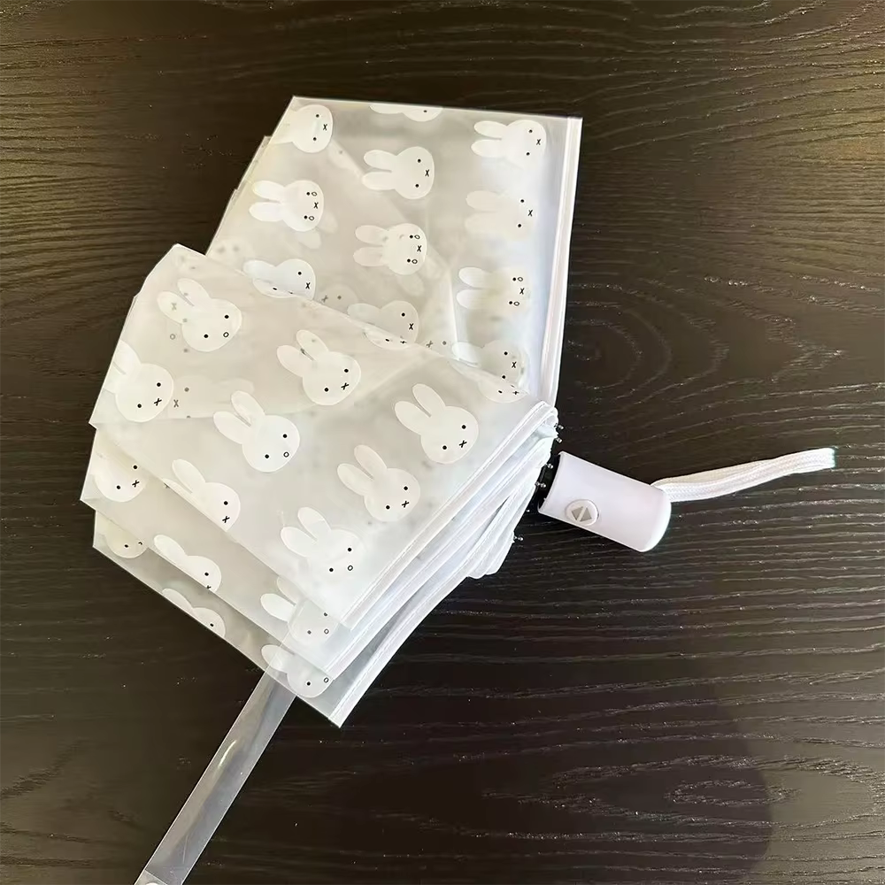 Parapluie Transparent givré Miffy Kawaii, joli parapluie pliable pour étudiants, entièrement automat