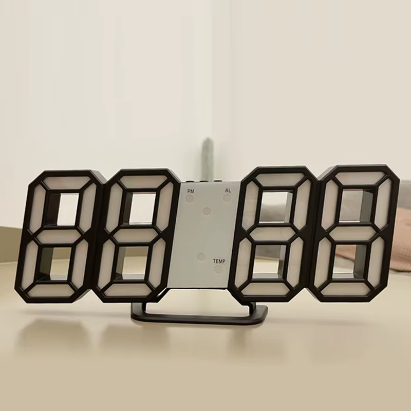 Horloge murale numérique 3D LED, mode Shoous, multifonctionnelle, créative, prise USB, électronique,
