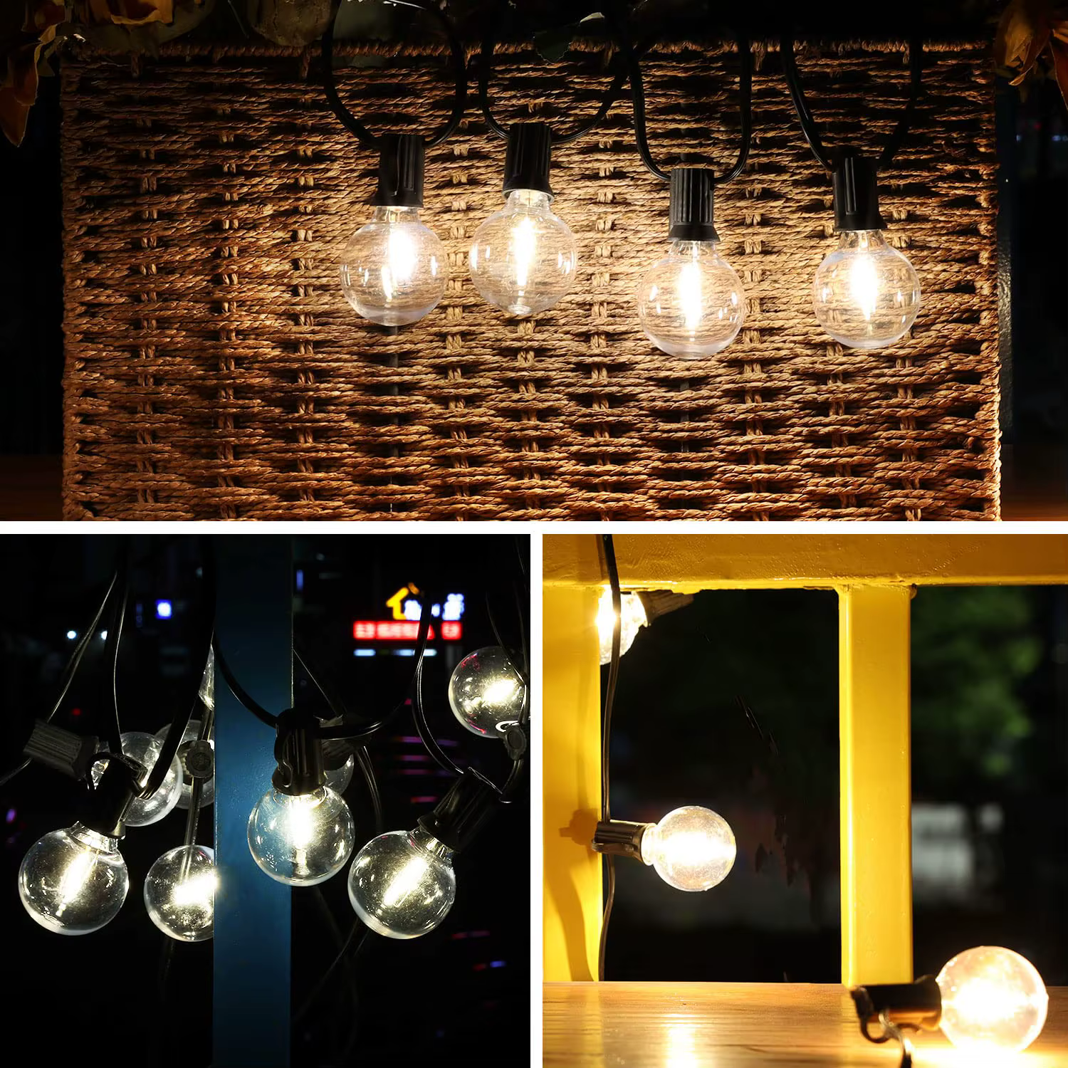 Guirlande lumineuse Led Vintage G40, ampoule de remplacement, 1W, Globe incassable en plastique, Min