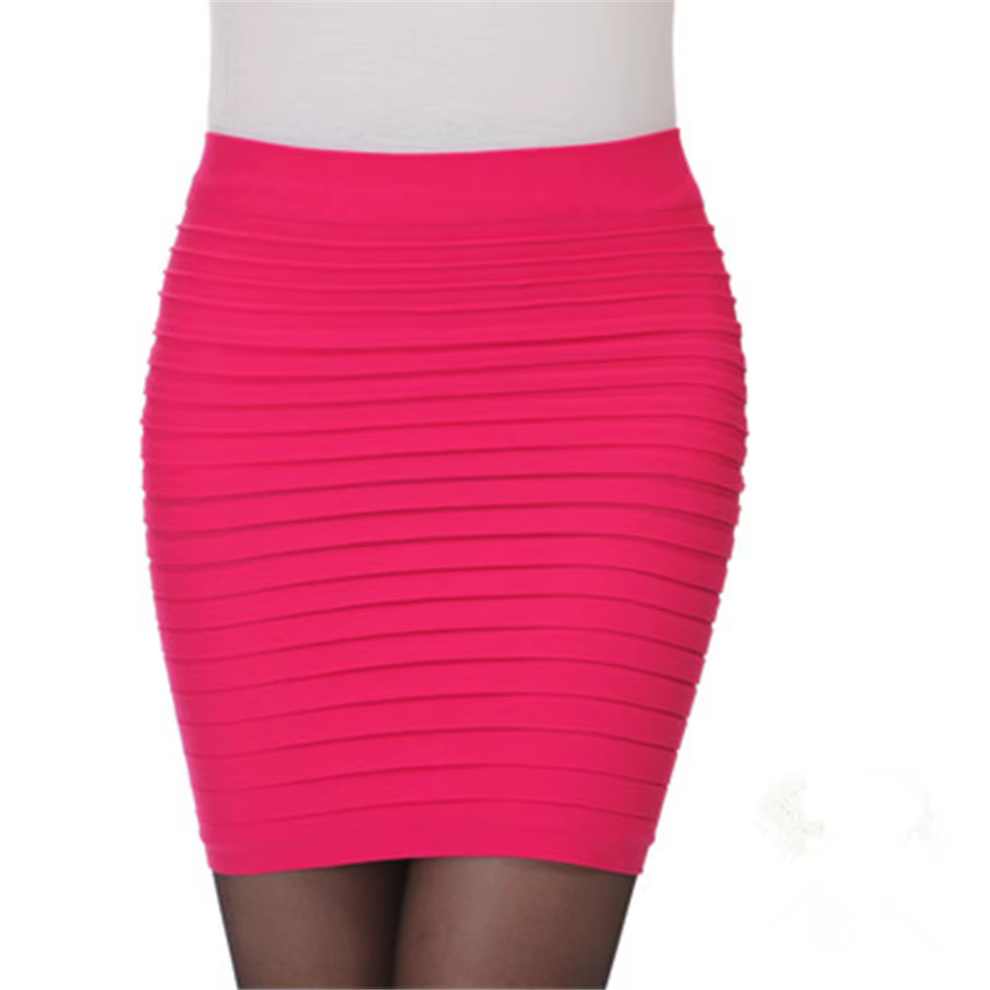 Jupe plissée élastique taille haute pour femme, mini-jupe, drapée, mince, sexy, bureau, été
