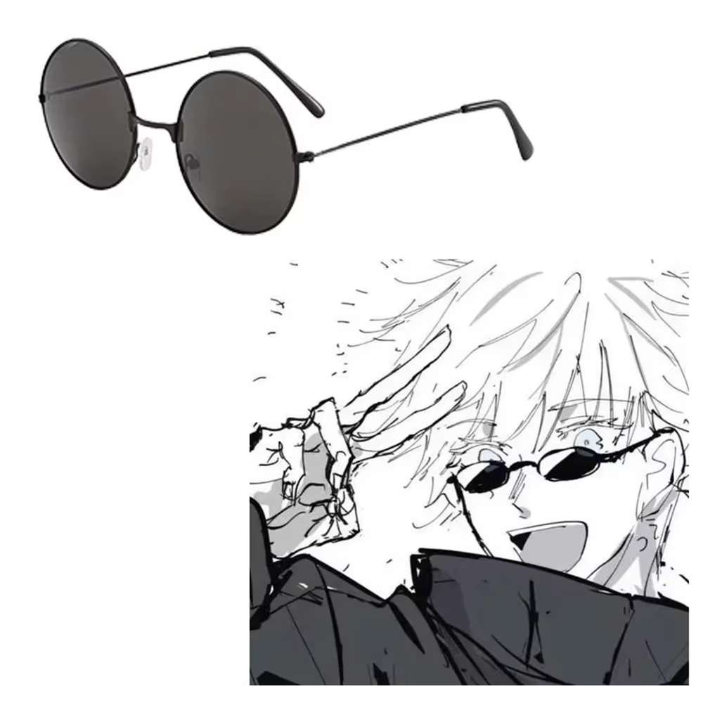 Anime gojo satoru lunettes Jujutsu Kaisen Gojo Satoru Cosplay lunettes noires lunettes de soleil de 