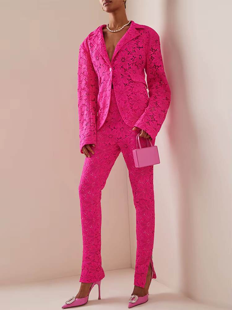 HIGH STREET Nouveauté 2026 Ensemble de costume de mode de défilé de créateur pour femme, Blazer en d