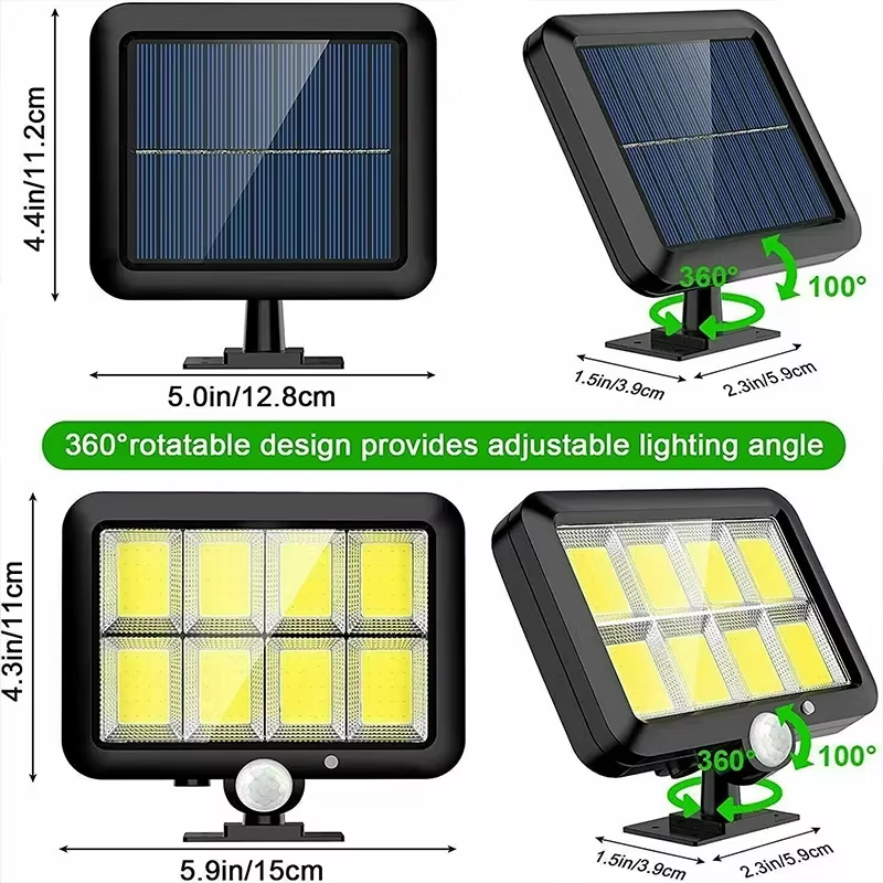 3/2/1 pièces capteur solaire fendu applique 3 Mode étanche mouvement jardin lampadaires lampe solair