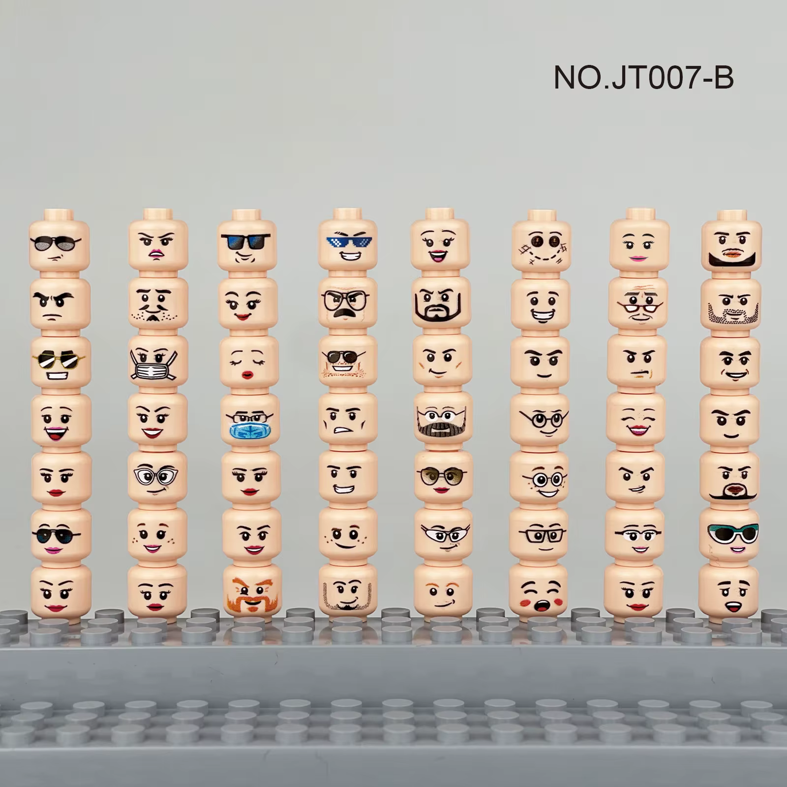 56 pcs/lot Figure tête visages créatif rire cri mignon Expression faciale briques à monter soi-même