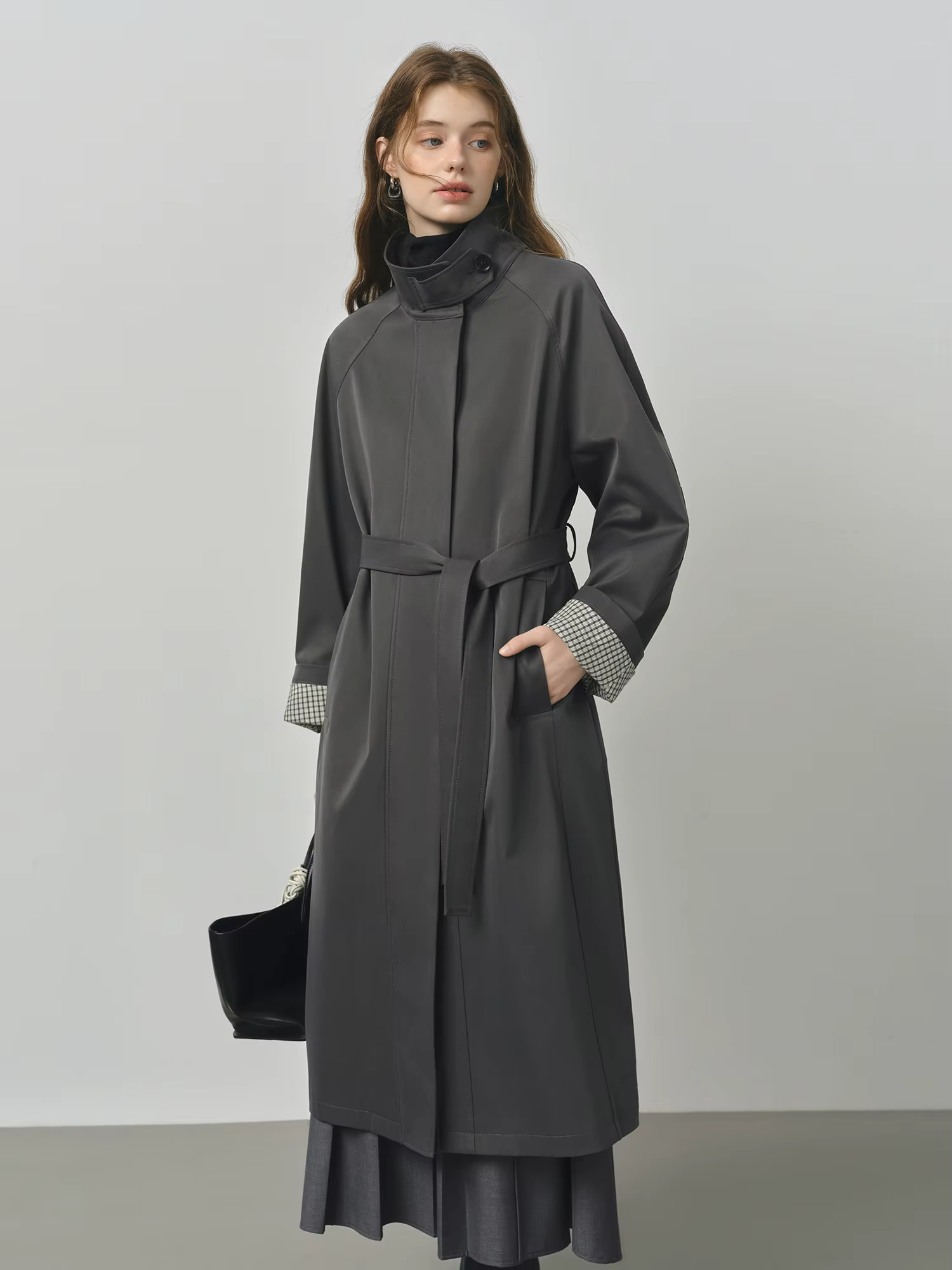 FSLE Style britannique conception col montant coupe-vent Trench veste pour les femmes 2025 automne n
