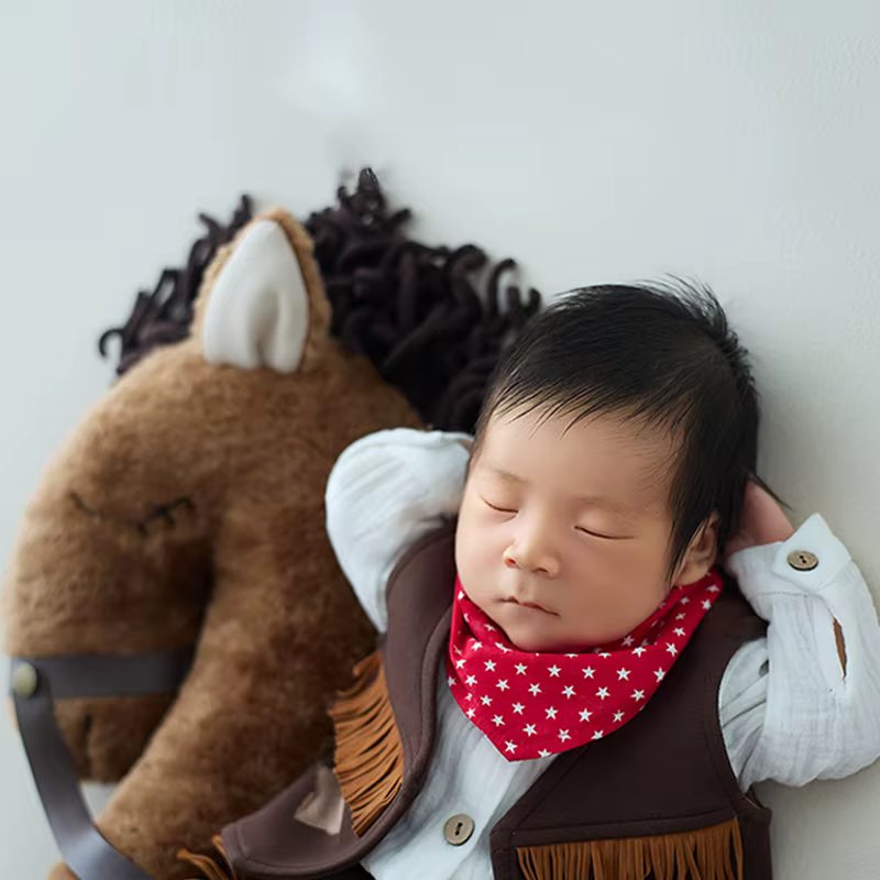 Accessoires de photographie pour nouveau-nés, thème Cowboy, Costumes pour bébé garçon avec écharpe,