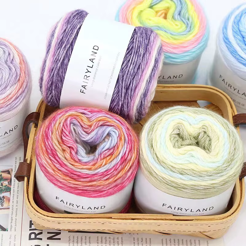 Fil arc-en-ciel nickel é, adapté au crochet de bricolage, pulls chauds, écharpes, chapeaux, châles,