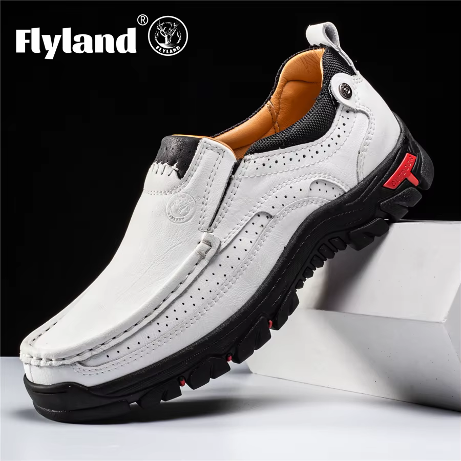 FLYLAND Chaussures habillées pour hommes, chaussures en cuir tendance, chaussures faites à la main p