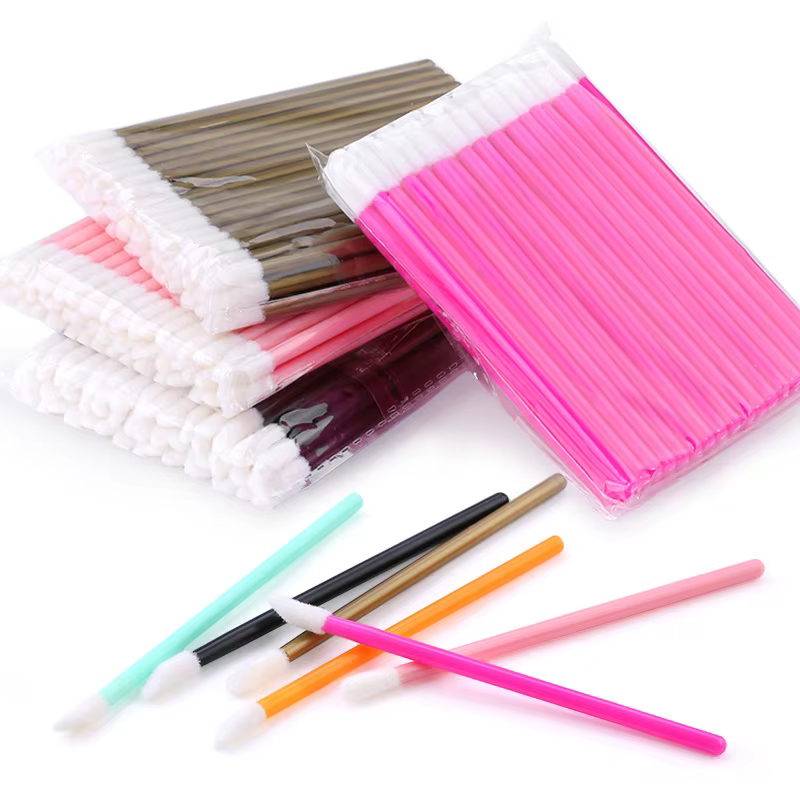 100 pièces pinceaux à lèvres pinceau de maquillage applicateur d'extension de cils rouge à lèvres ba