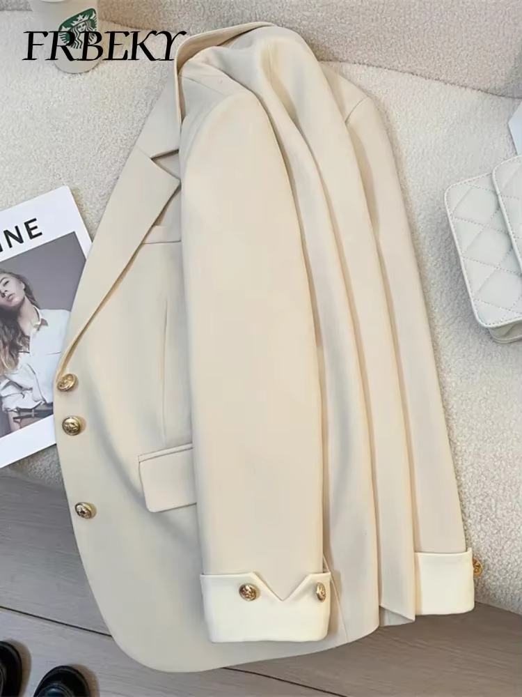 Blazer femme mode coréenne printemps automne nouvelle couleur unie costume veste loisirs tempérament