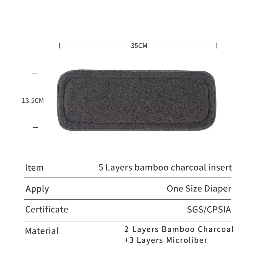 Elinfant – toutes sortes d'insertions de couches en coton de bambou, microfibre de bambou, charbon d
