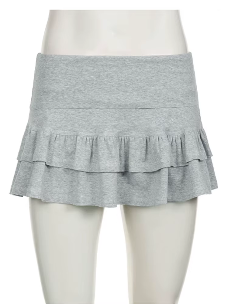 Mooyufo doux solide plissé Super Mini jupe Preppy Atyle Sexy mince taille basse jupes femmes 2024 ét