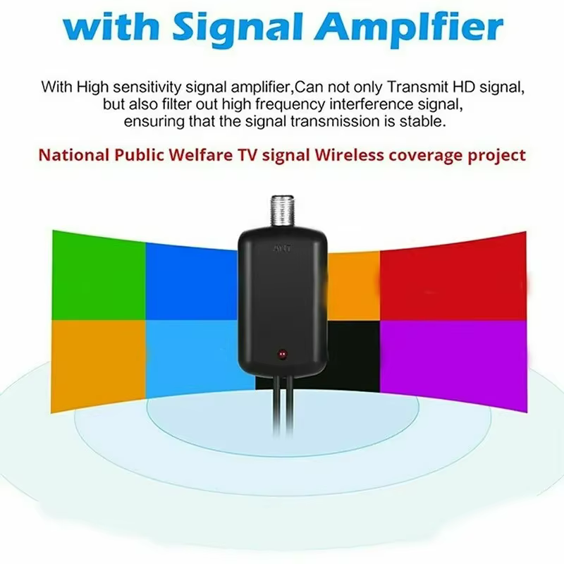 Antenne TV numérique HD DTV Box 4K à Gain élevé, prise ue, Booster de 5000 Miles, antenne intérieure
