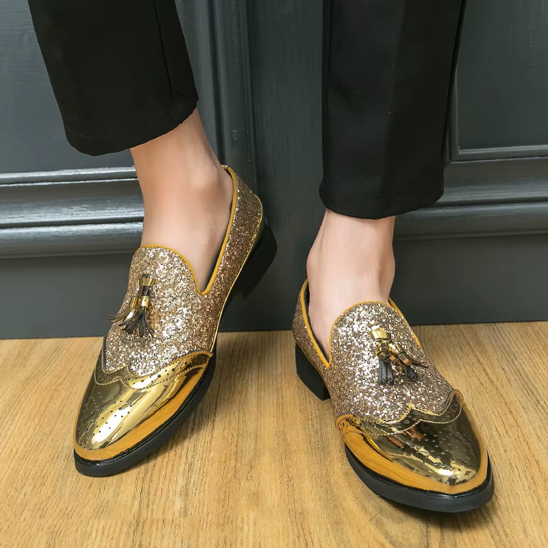 Chaussures habillées d'affaires hommes Oxfords en cuir véritable bout pointu à lacets de haute quali