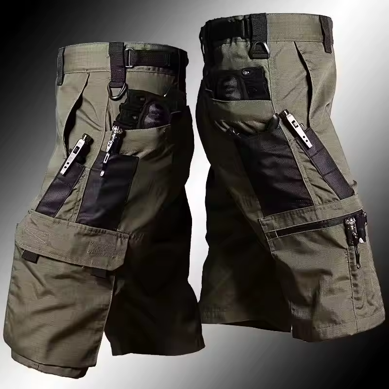 Pantalon de travail militaire vert pour hommes, short d'entraînement de Camouflage de couleur unie, 