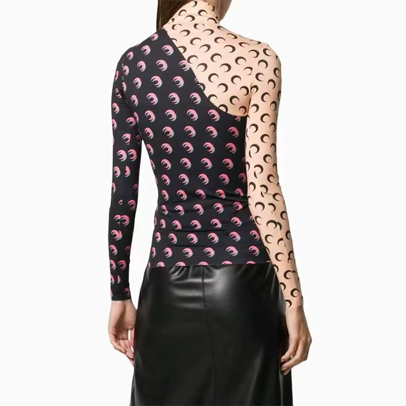 Chemise à manches longues pour femmes, imprimé lune, Protection Uv, coupe cintrée, t-shirt superposé