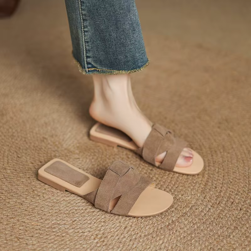 MORAZORA grande taille 34-43 nouvelle vache daim cuir femmes pantoufles mode à la main Mules femmes