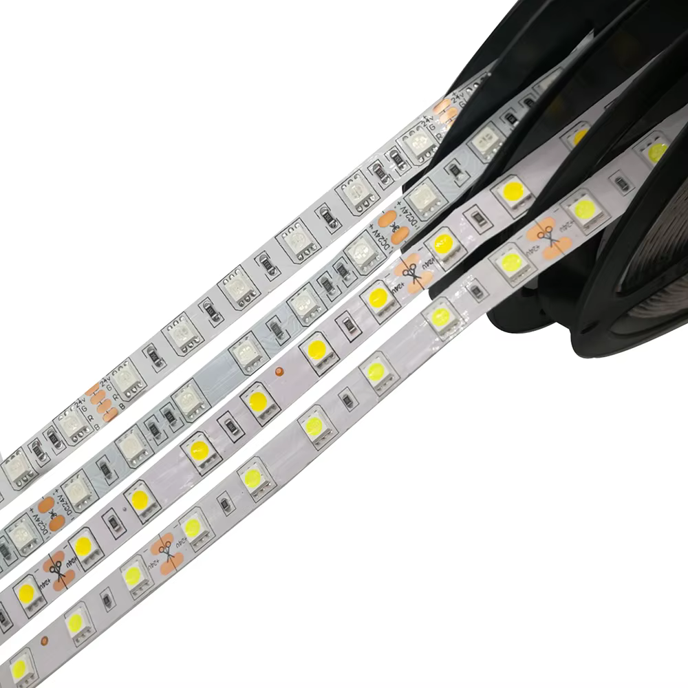 Bande LED SMD 5050, 5m, 12V, 24V, 60 diodes/m, éclairage de décoration Flexible, IP20 IP65, étanche,