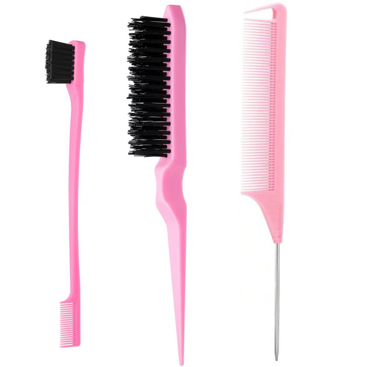 Ensemble de 3 peignes coiffants avec brosse à cheveux triple, brosse à cheveux à queue de souris, br