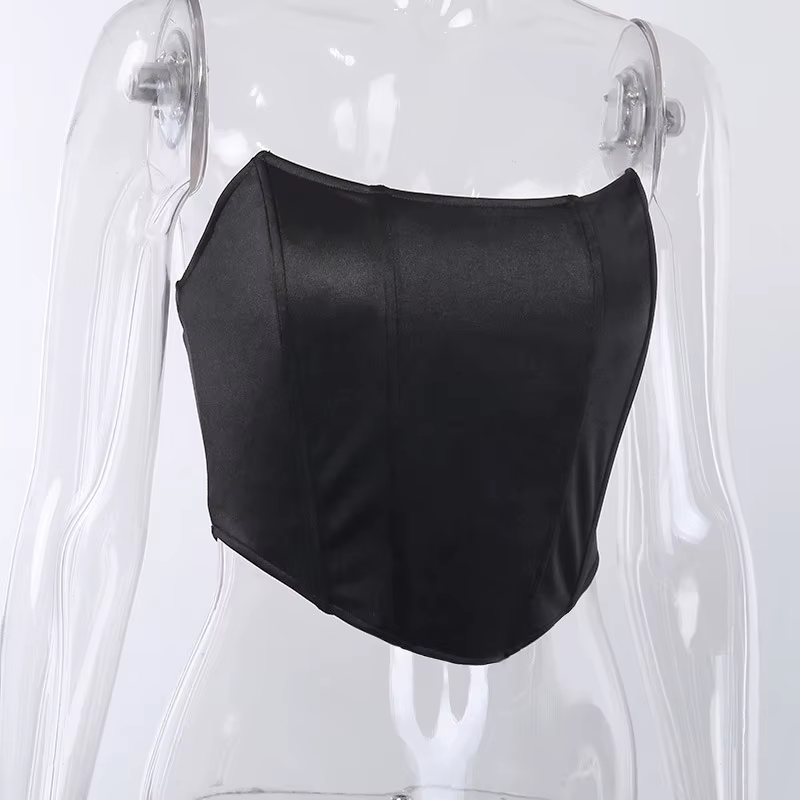 Corset Sexy en velours sans manches, épaules dénudées, mode, haut court, gilet, sous-vêtements fémin