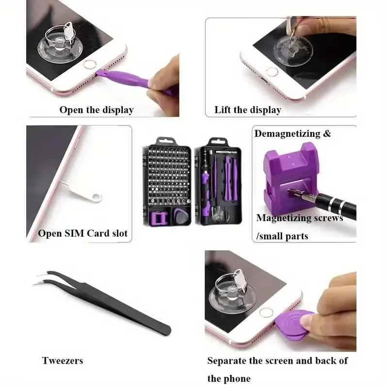Ensemble de tournevis de précision 115 pièces, cadeaux d'outils pour hommes, mini kit d'outils de ré