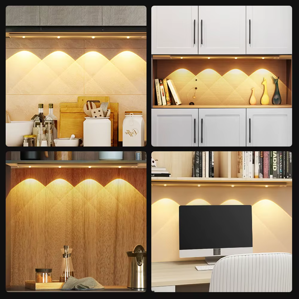 Veilleuse capteur de mouvement lumière sans fil Ultra mince USB LED pour armoires de cuisine chambre