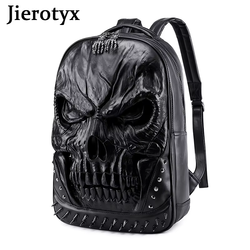 JIEROTYX sacs à dos pour femmes et hommes Steampunk gothique Rivet personnalité grande capacité voya