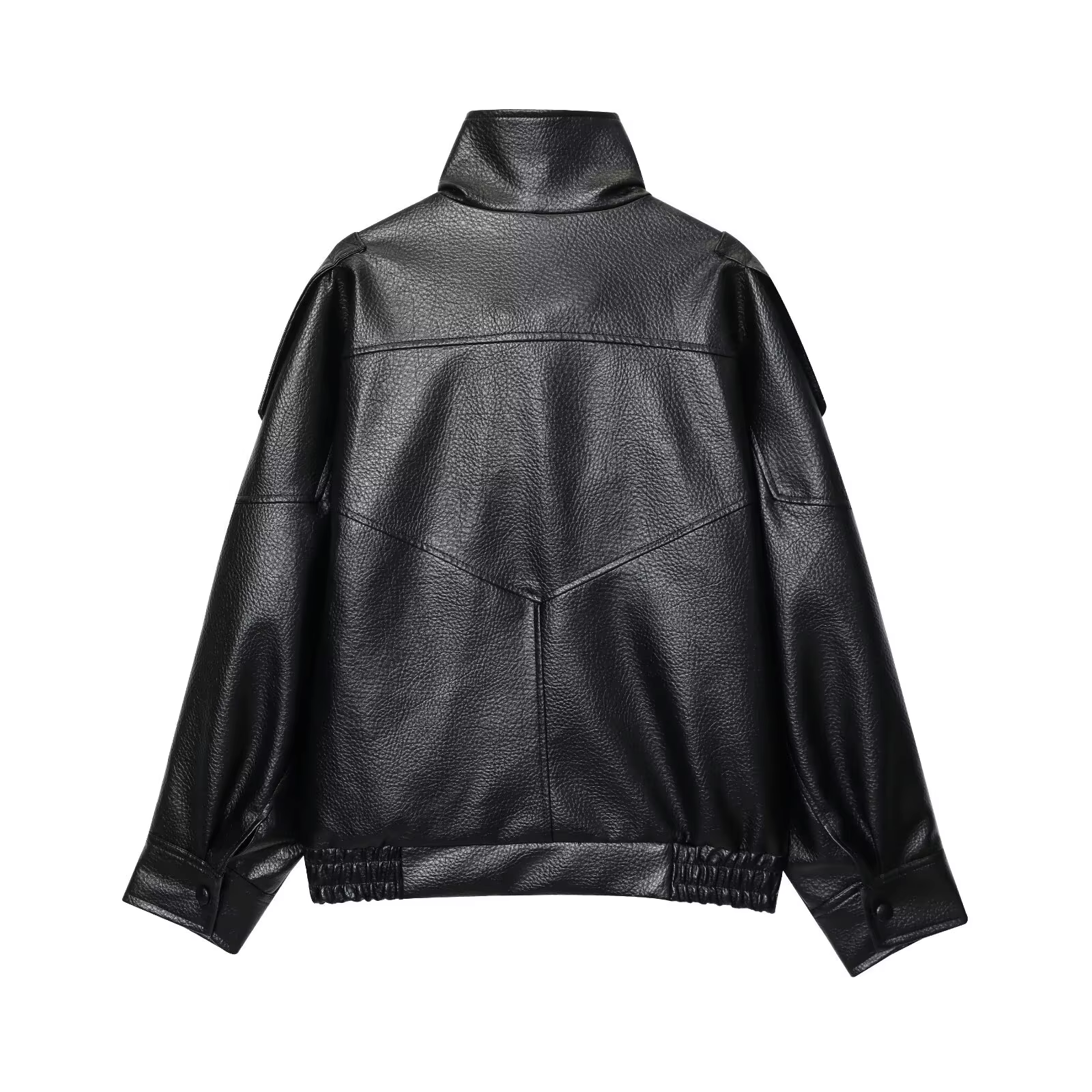 TFMLN – vestes Chic en Faux cuir noir pour femme, manteaux surdimensionnés élastiques à manches long