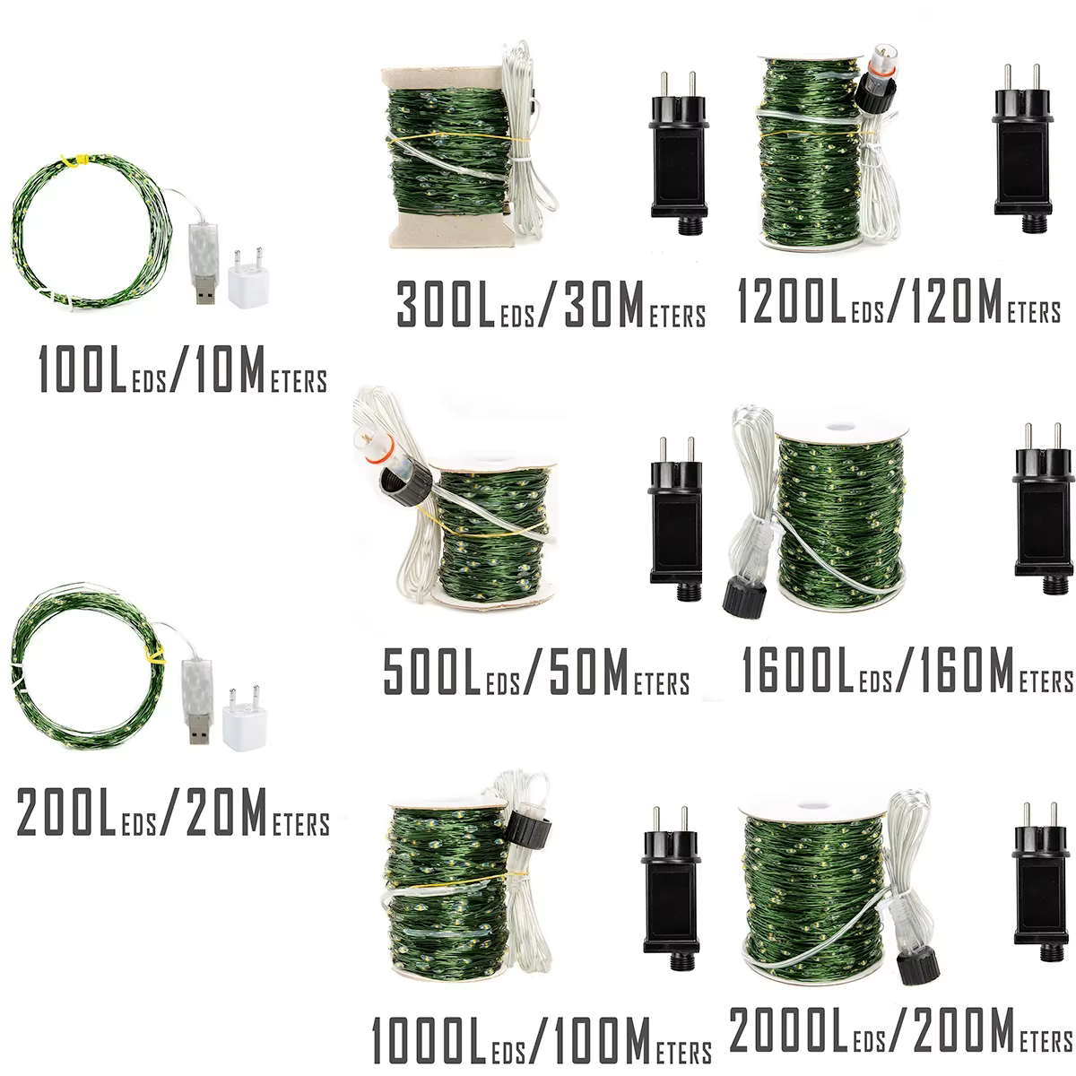 Guirlande lumineuse LED avec câble vert, imperméable, pour fête d'anniversaire, Halloween, décoratio