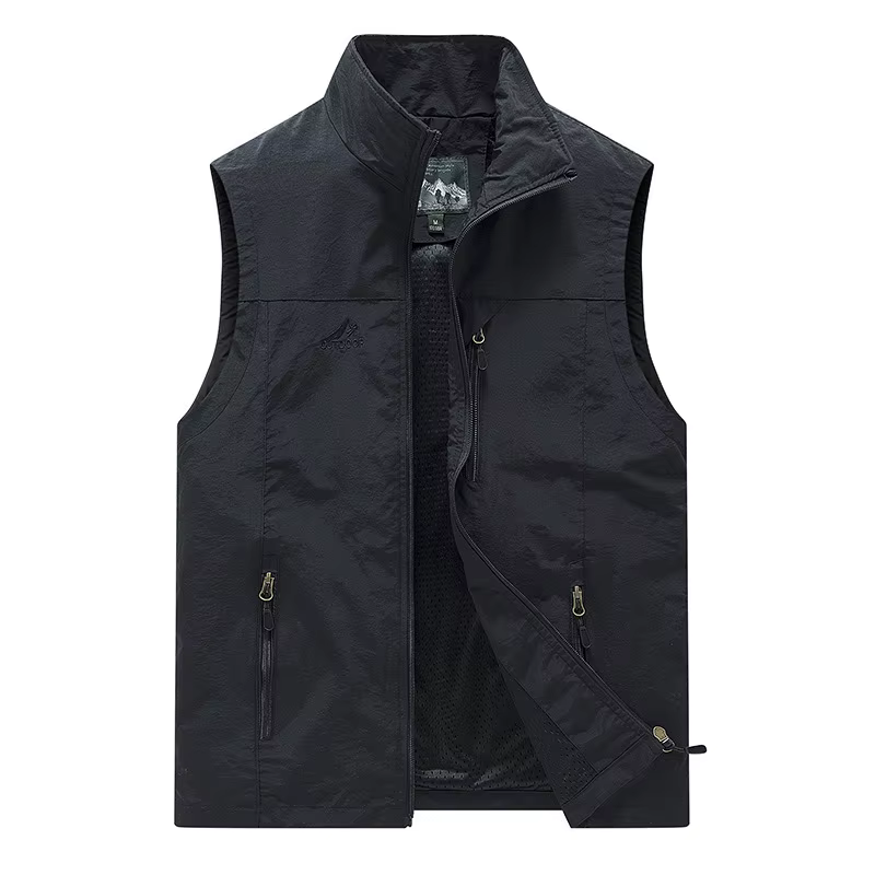 FGKKS printemps nouveaux hommes gilet loisirs de plein air couleur unie gilet jeune d'âge moyen phot