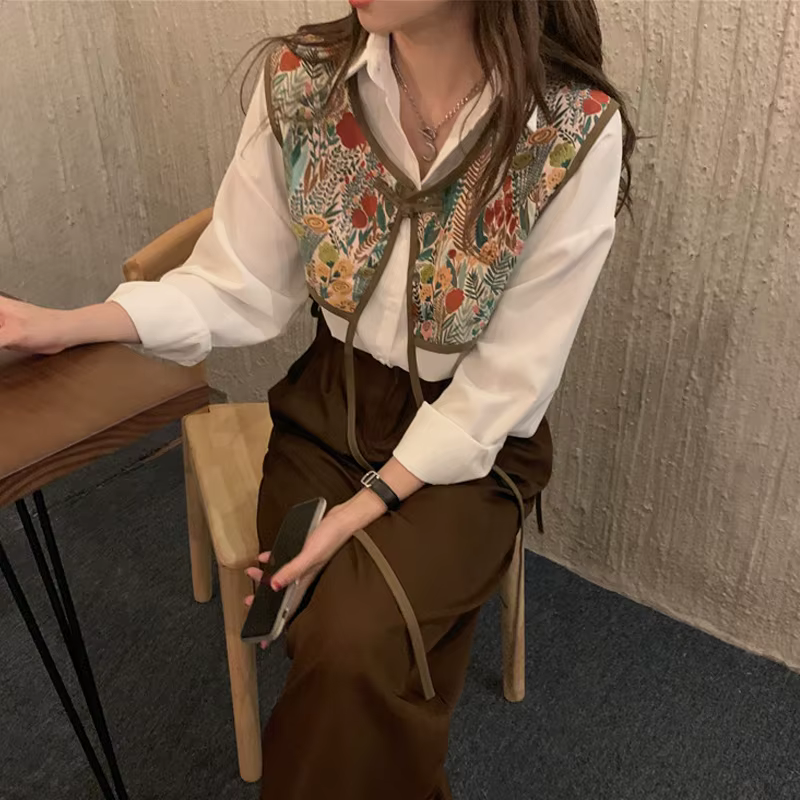 Gilets courts femmes Vintage Chic Style coréen minorité Streetwear décontracté sans manches vêtement