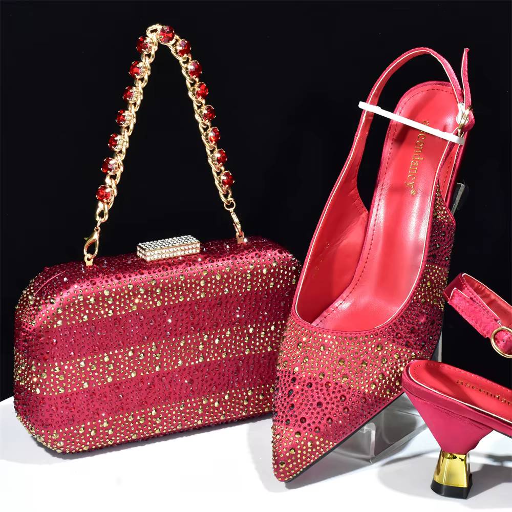 Doershow-Ensembles de chaussures et de sacs italiens, sacs à main en argent de charbon, sacs assorti