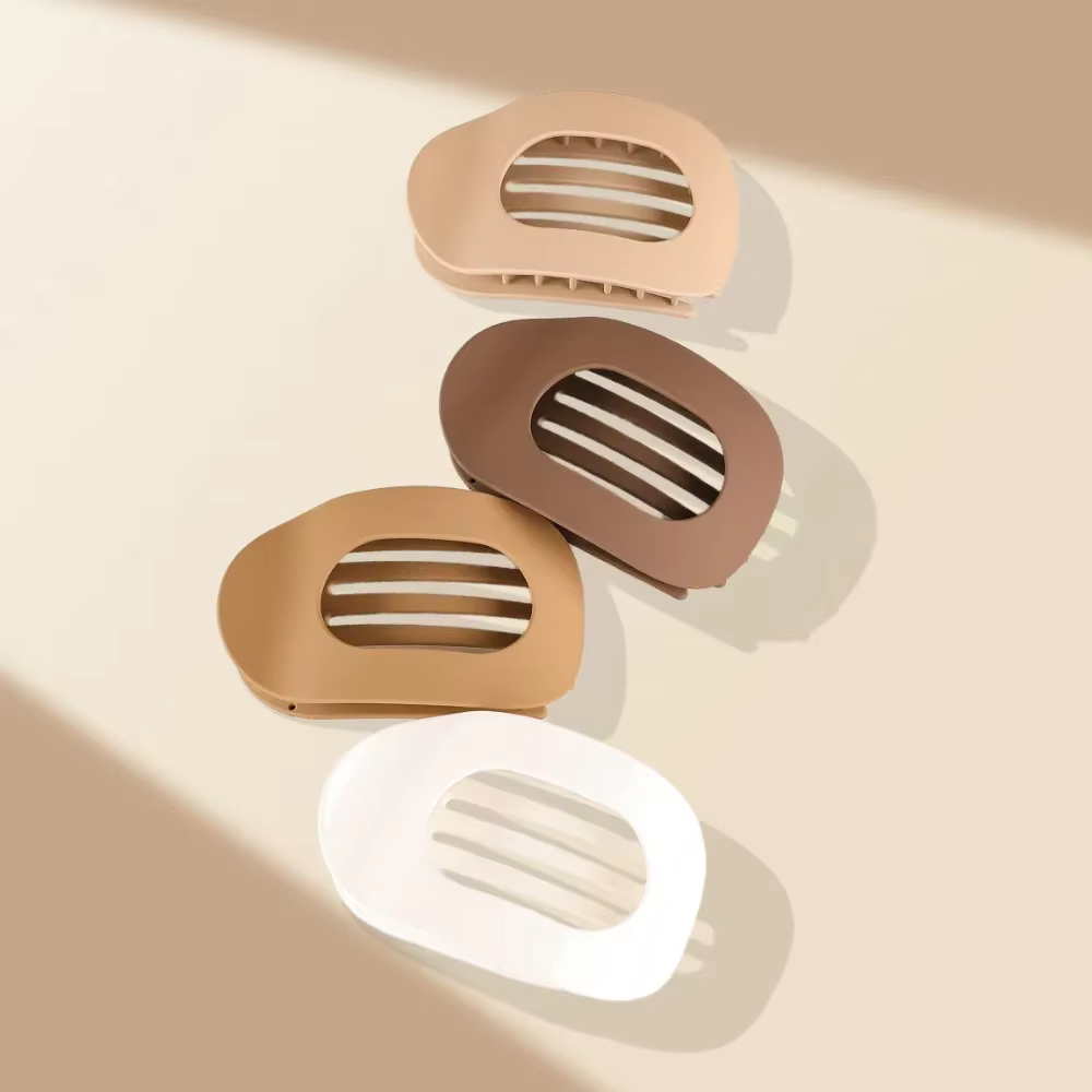 Pince à cheveux ovale pour femmes, nouveau Design léopard mat incurvé plat, Barrettes de coiffure en