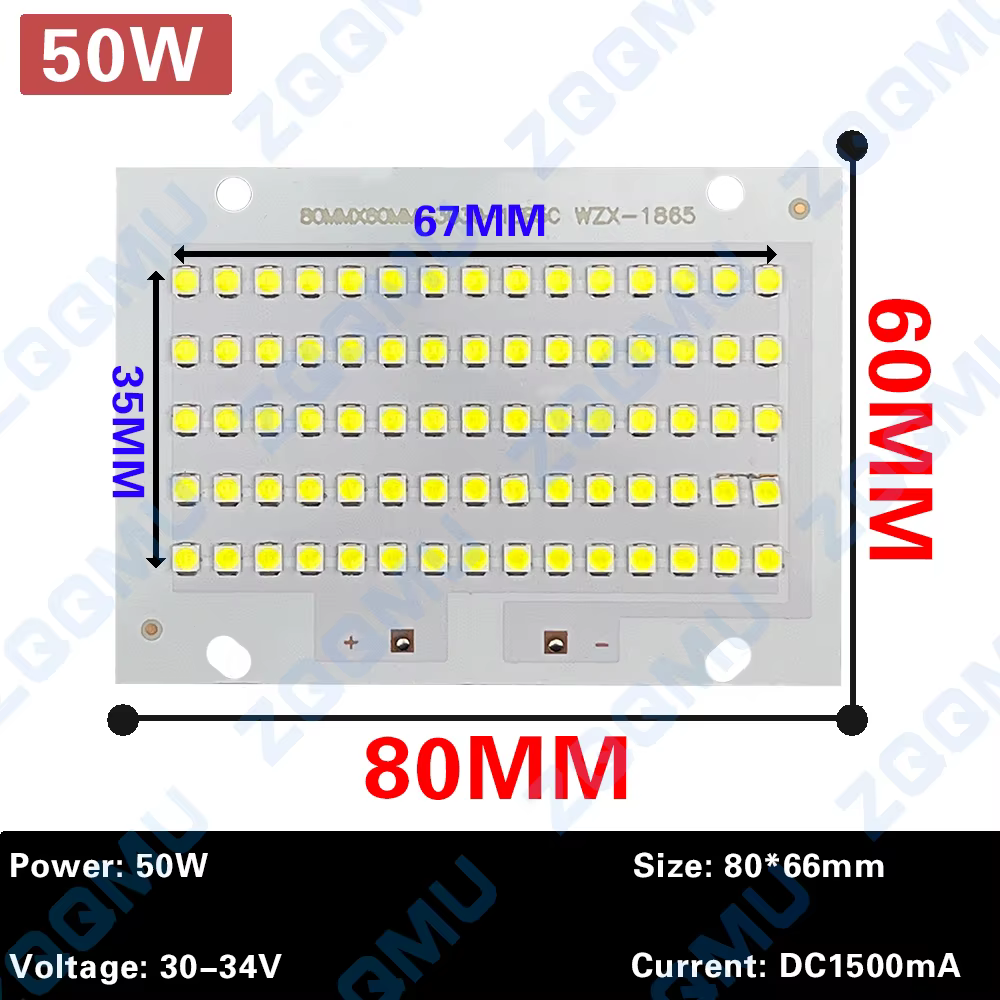 1 pièces projecteur LED pleine puissance PCB 10W 20W 30W 50W 100W 150W SMD2835 LED PCB lampe plaque 