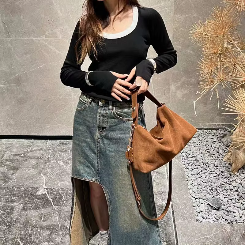 FIRMRANCH-Sac à main en cuir de vachette grande capacité pour femme, sac à main polyvalent, paresseu