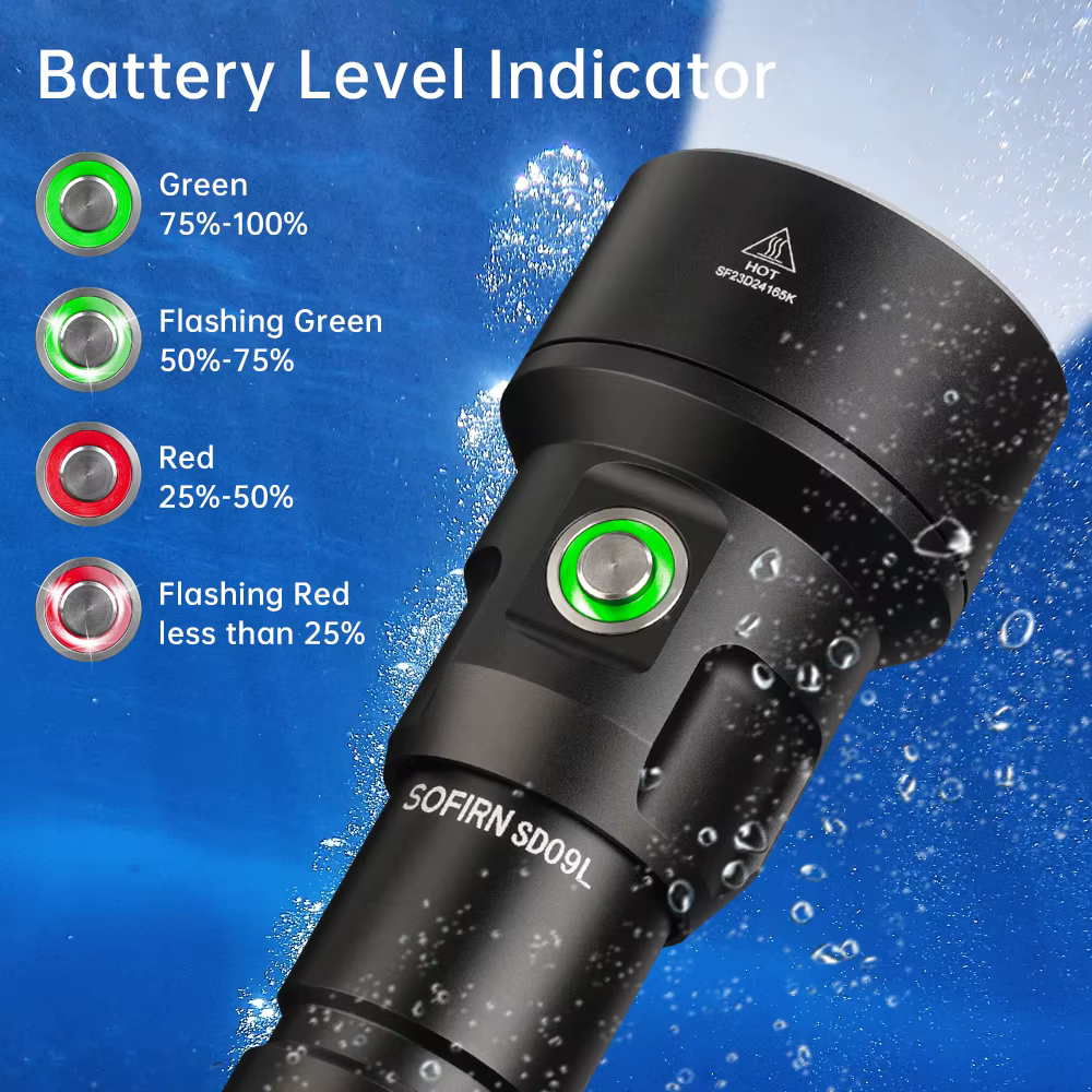 Nouvelle lampe de plongée SOFIRN SD09L SST40 LED, lampe torche 6800lm 21700 rechargeable par USB, ét