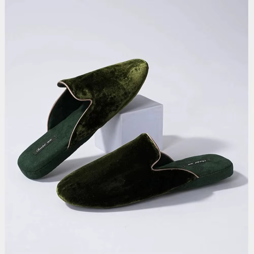 Pantoufles d'intérieur de Style chinois pour femmes, pantoufles chaudes en fourrure avec tissu en so