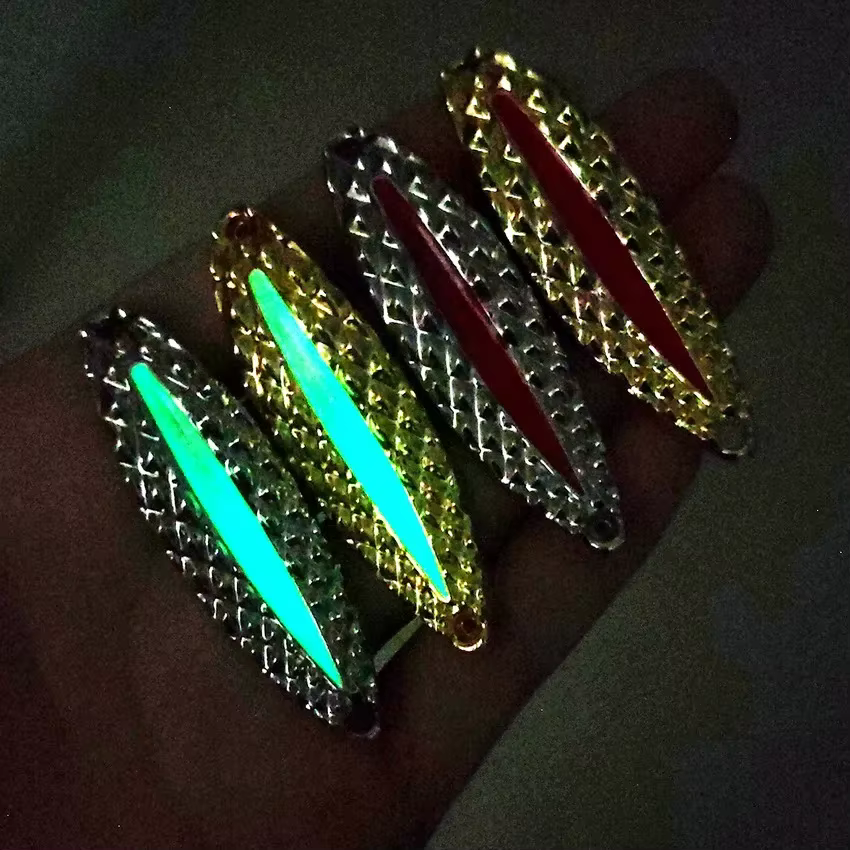 4 pièces cuillère de leurre de pêche en métal lumineux 2.5g 5g 7g 10g 15g 20g or/argent appât de poi