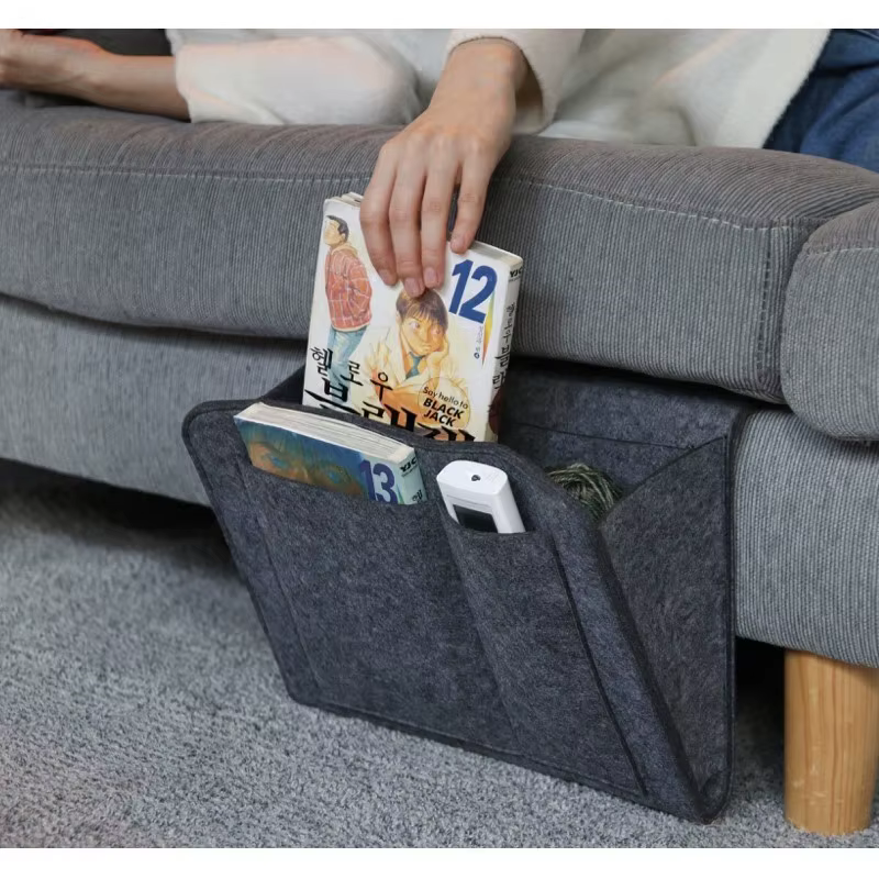 Sac de rangement suspendu en feutre, dortoir, lit, canapé, chambre à coucher, tapis, contenu de maga