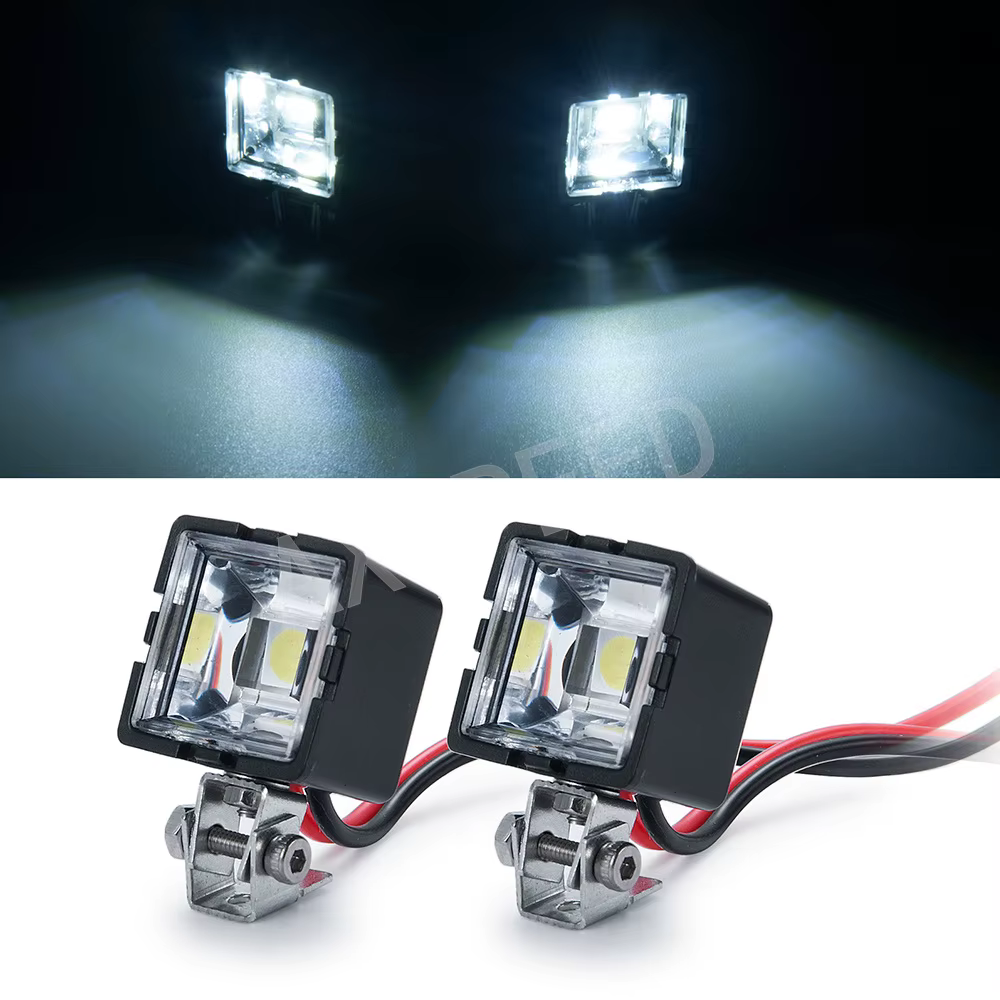 AXSPEED 1 Paire de Phares LED pour Voiture RC, Projecteurs pour TRX4 TRX6 Axial SCX10 Wraith 1/10 Pi