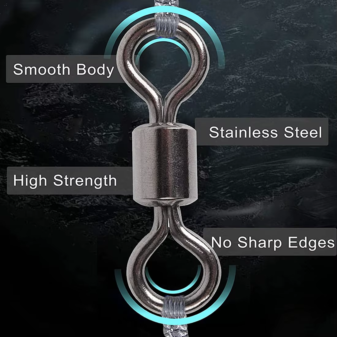 FishTrip-Pivots à baril roulant en acier inoxydable, émerillons de pêche, matériel d'eau salée, dégr