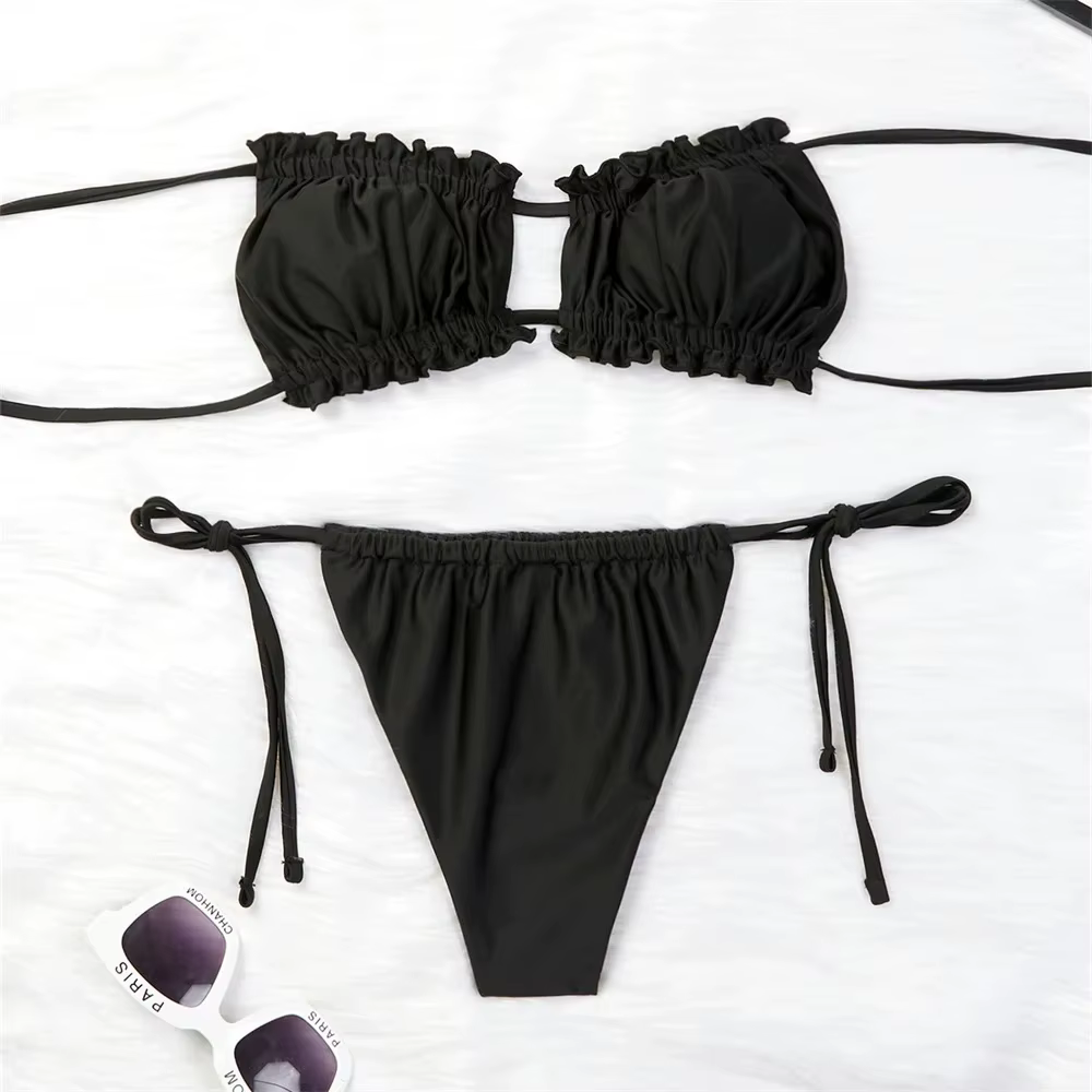 Bikinis froncés Sexy String Maillot De Bain femmes Extrem maillot De Bain Bikini Maillot De Bain ten