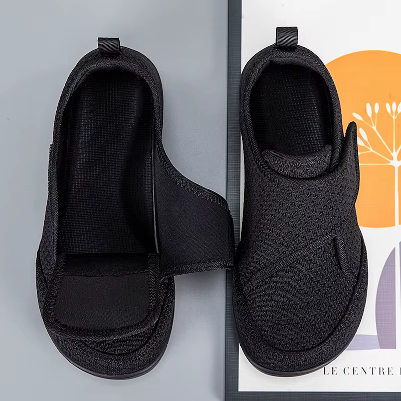 Chaussures ouvertes pour personnes âgées, chaussures pour diabétiques réglables, pieds gonflés, larg