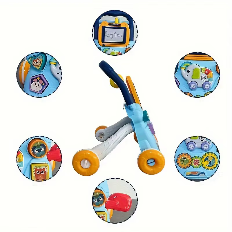 Trotteur pour bébé de 0 à 12 mois, chariot d'apprentissage éducatif précoce, roue de poussée, activi