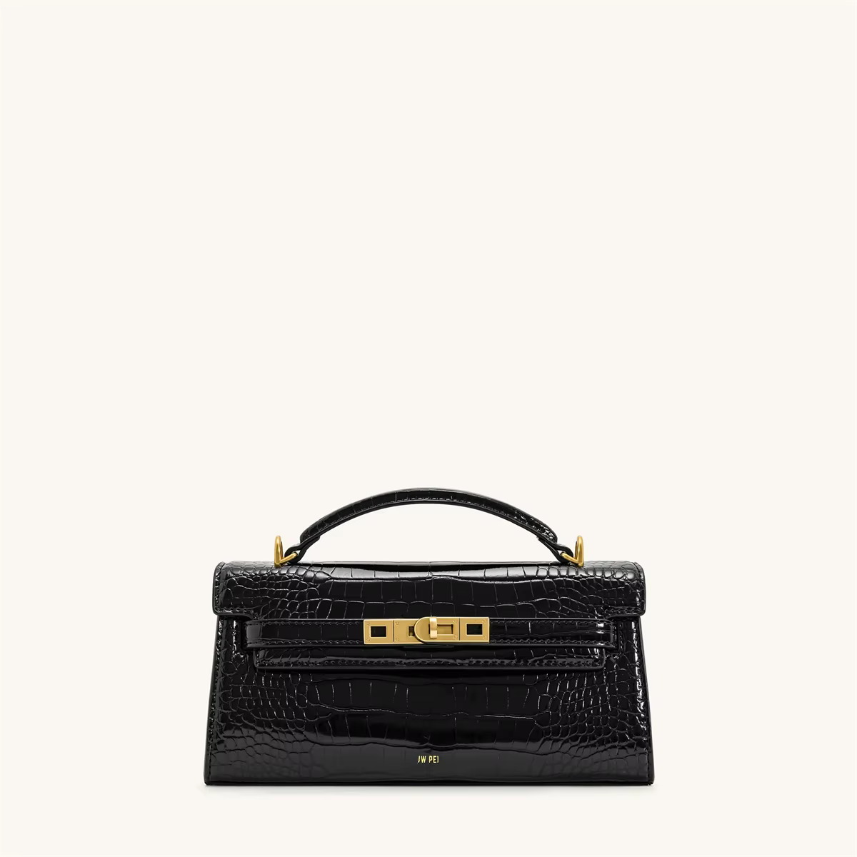 Sac à main de luxe en cuir et tissé avec boucle métallique vintage, poignée courte élégante, sac fou