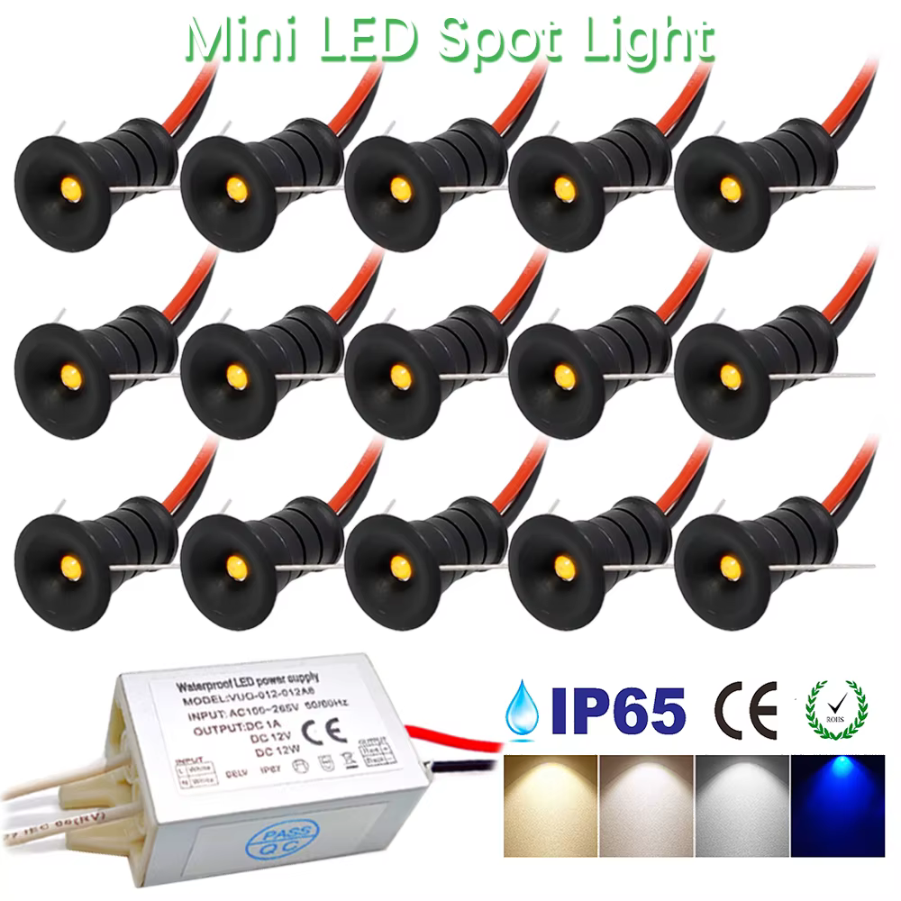 Mini Spot Led 12V 0.5W encastré projecteur intérieur IP65 10mm découpe plafond Downlight pour maison