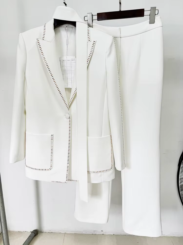 Ensemble de costume de créateur HIGH STREET, dernière mode 2026, pour femme, avec blazer à bouton un