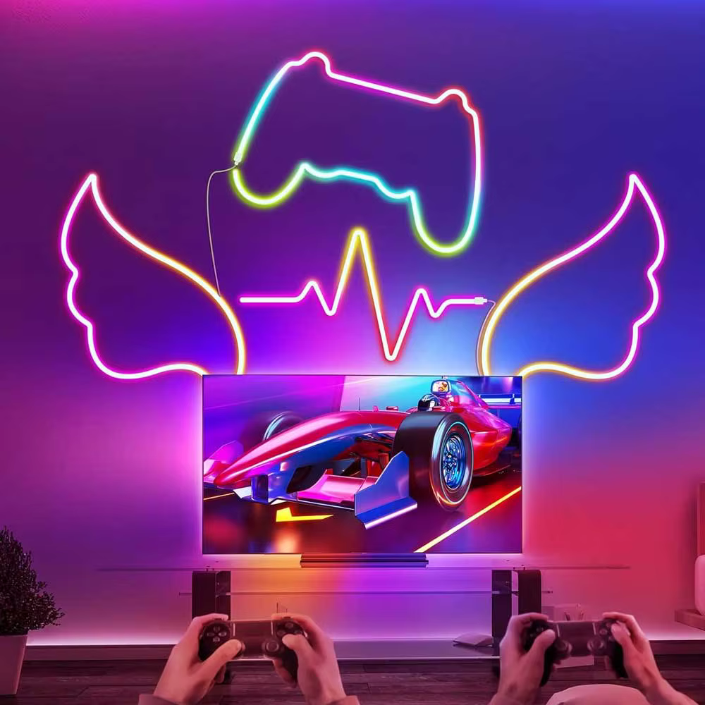 Bande lumineuse LED néon TUYA, 5V, 72 diodes/M, corde lumineuse en Silicone avec synchronisation de